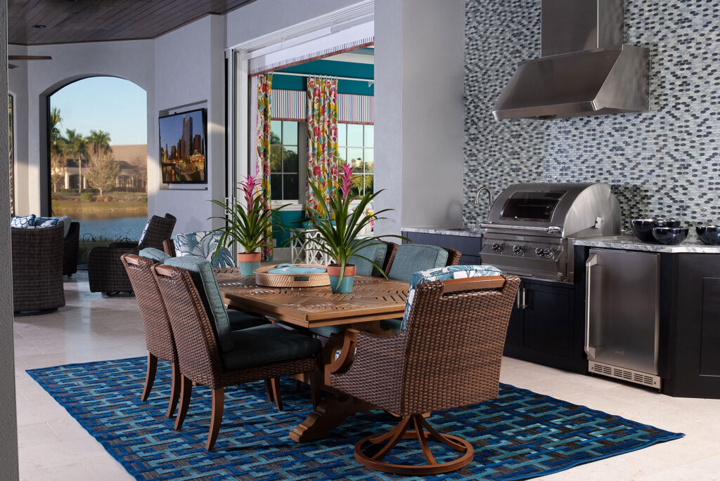 Indoor grill and seating area