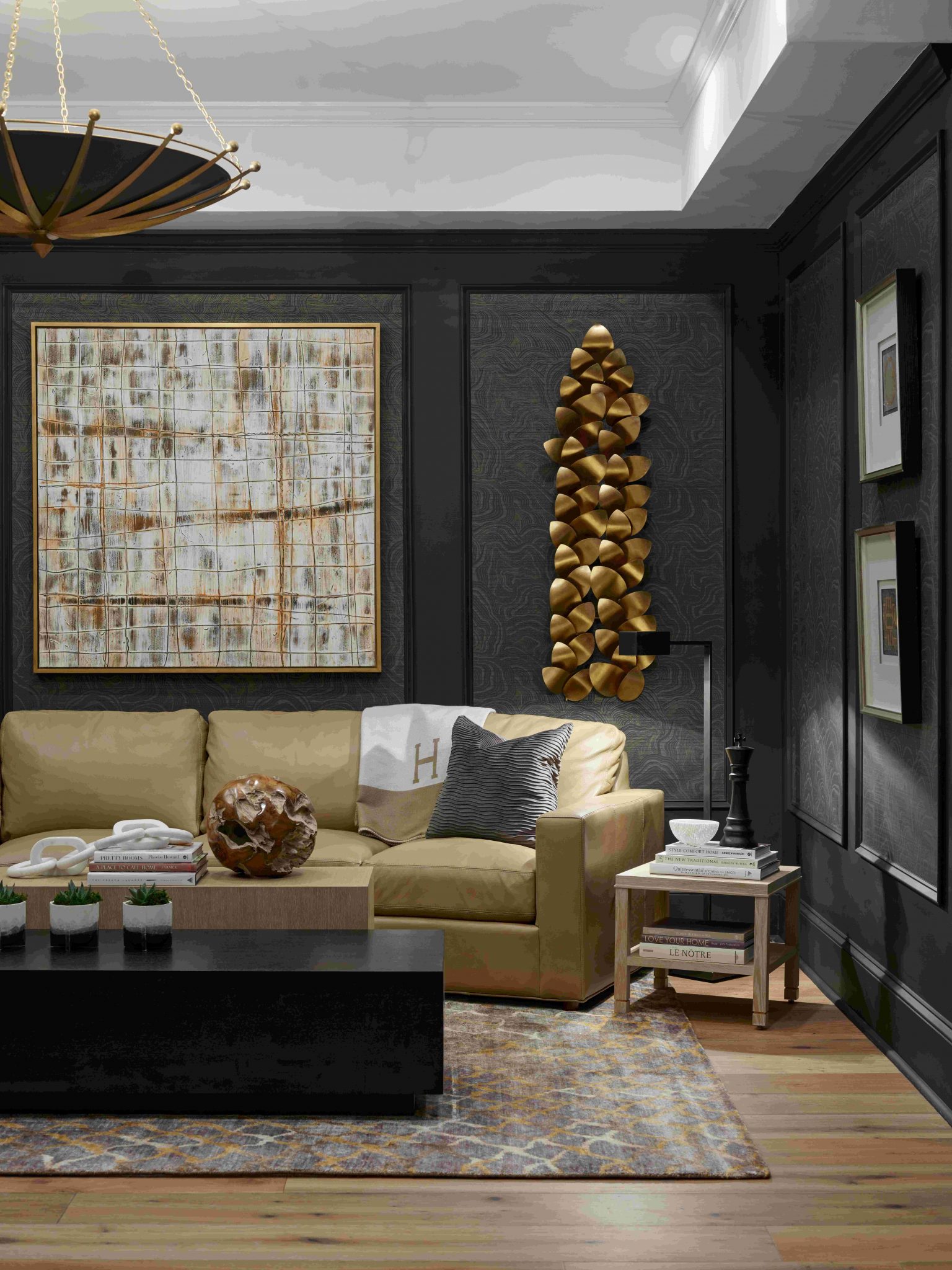 Black Dramatic Living Room